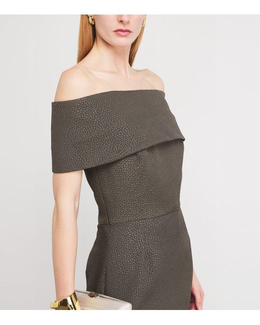 Edeline Lee Brown Jacquard Playtime Midi Dress