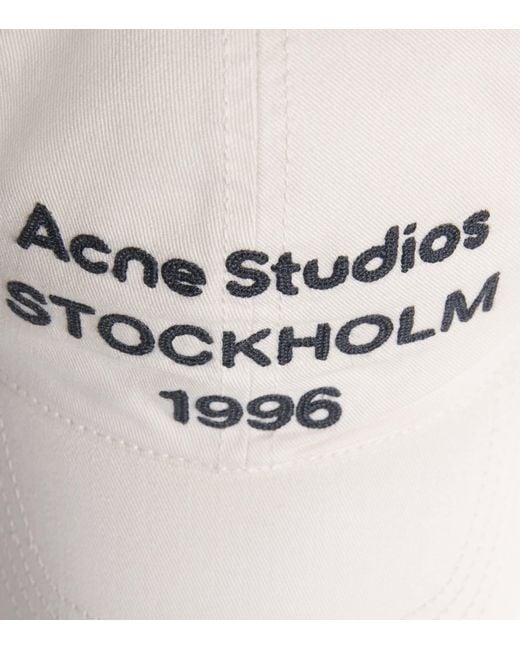 Acne White Cotton Logo Cap