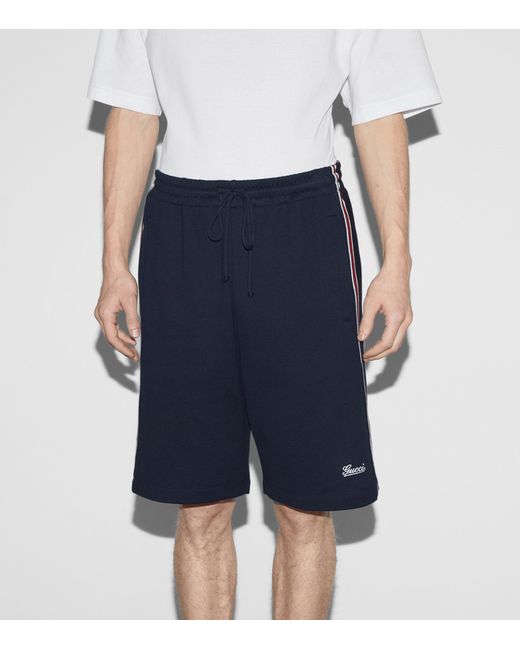 Gucci Blue Web Stripe Basketball Shorts