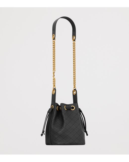 Saint Laurent Black Small Cassandre Bucket Bag