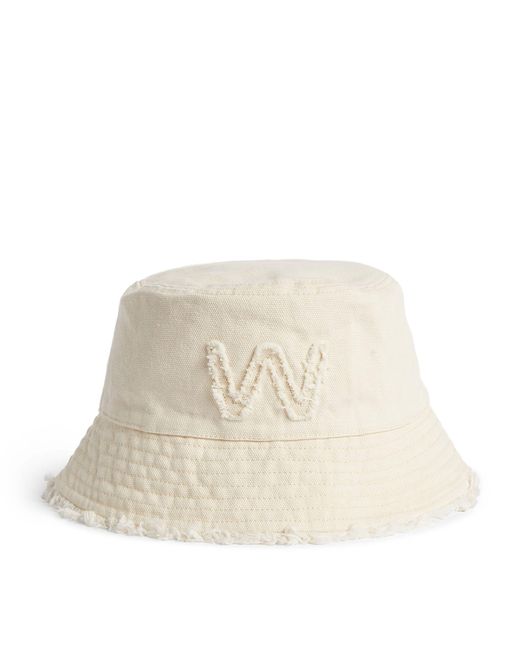 Weekend by Maxmara Natural Fringed Monogram Bucket Hat