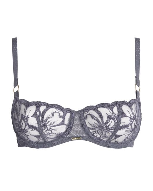 Chantelle Gray Lace Fleur Half Cup Balcony Bra