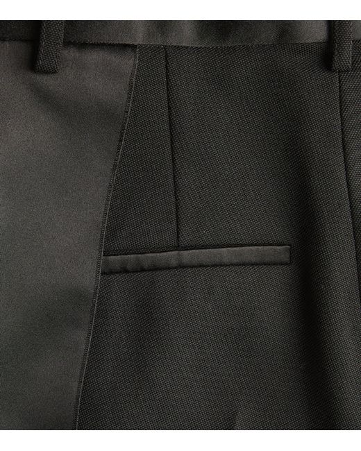 Victoria Beckham Black Wool-blend Tuxedo Trousers