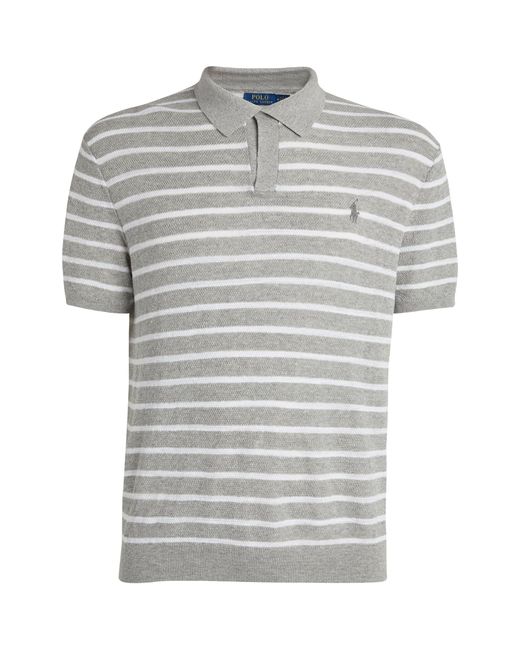 Polo Ralph Lauren Gray Cotton-linen Striped Polo Shirt for men