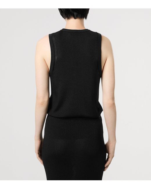Tom Ford Black Micro-Sequin Knitted Tank Top