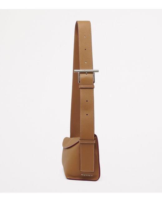 McQueen Brown Leather The T-Bar Sling Cross-Body Bag