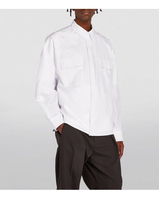 Juun.J White Cotton Shirt Jacket for men