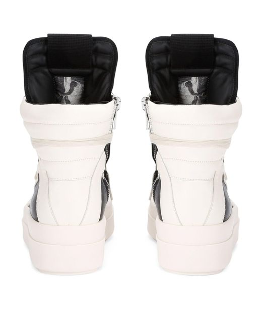 Rick Owens White Leather Mega Bumper Geobasket Sneakers for men