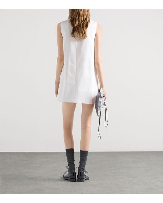 Prada White Cotton Mini Dress