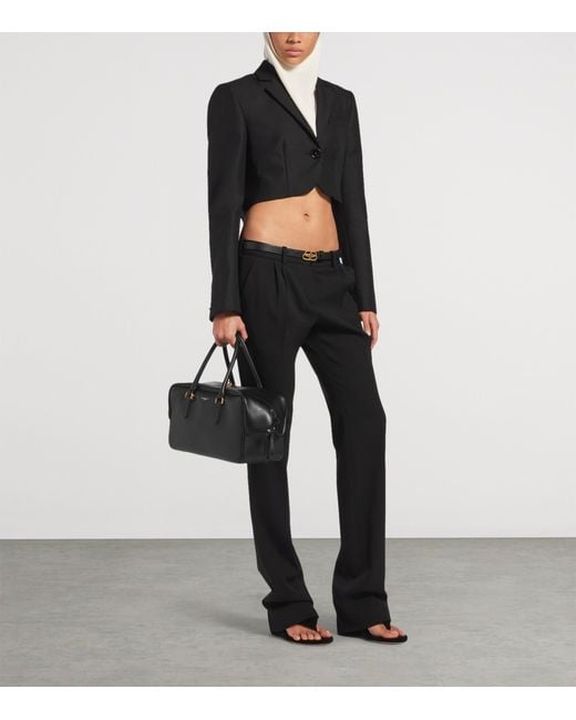 Balenciaga Black Lambskin Le 7 Bowling Bag
