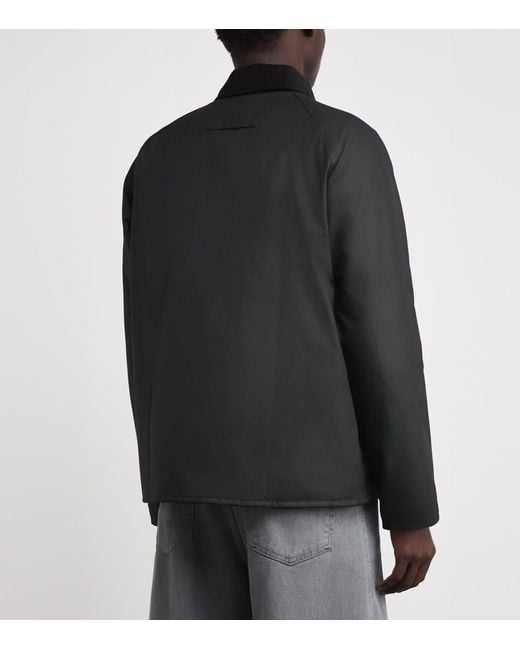 Barbour Black Waxed Cotton Tract Jacket for men