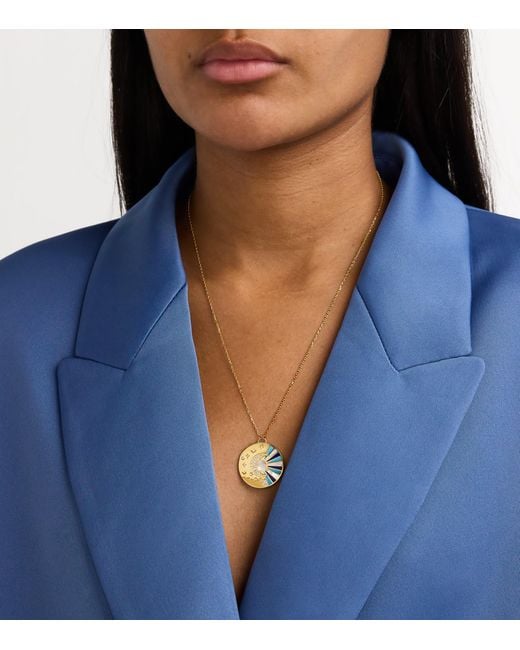 L'Atelier Nawbar Metallic Diamond, Lapis, Pearl And Cosmic Love Necklace