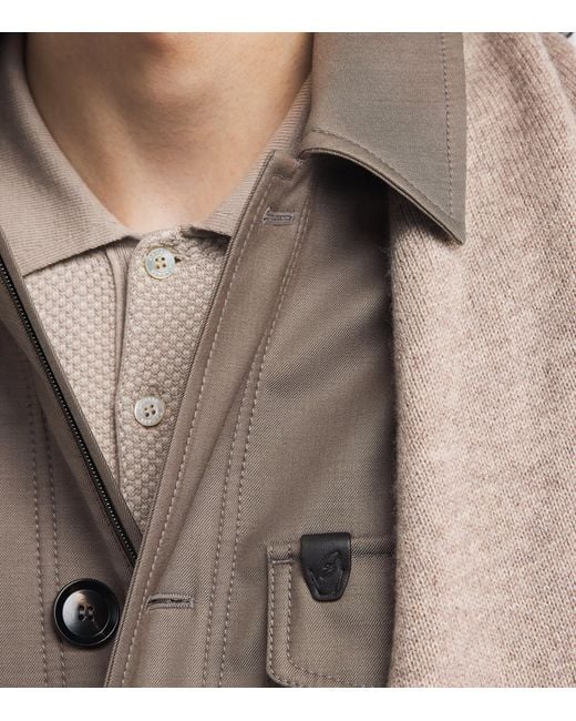 Brioni Brown Wool Padded Field Jacket for men