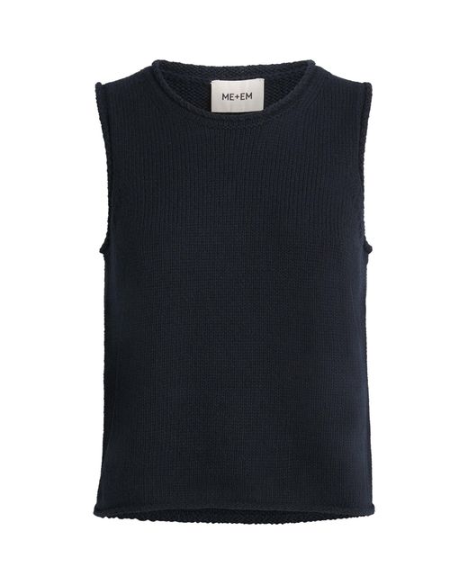 ME+EM Black Cotton-Blend Sweater Vest