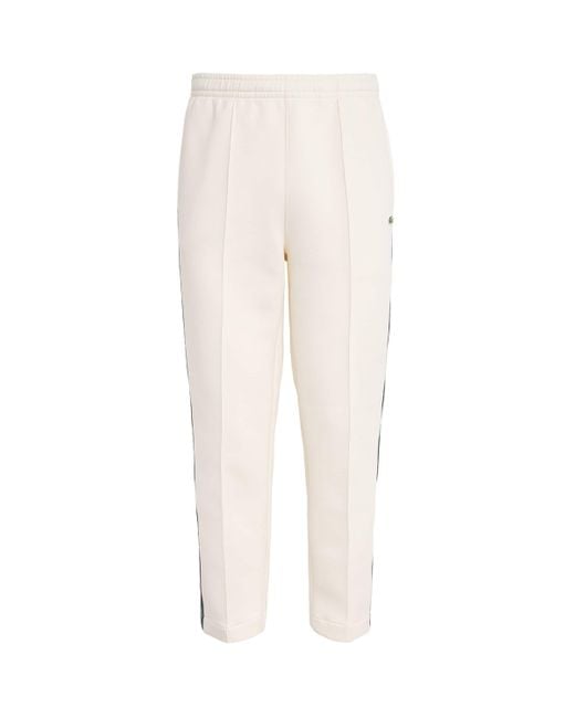 Lacoste White Cotton-Blend Stripe Sweatpants for men