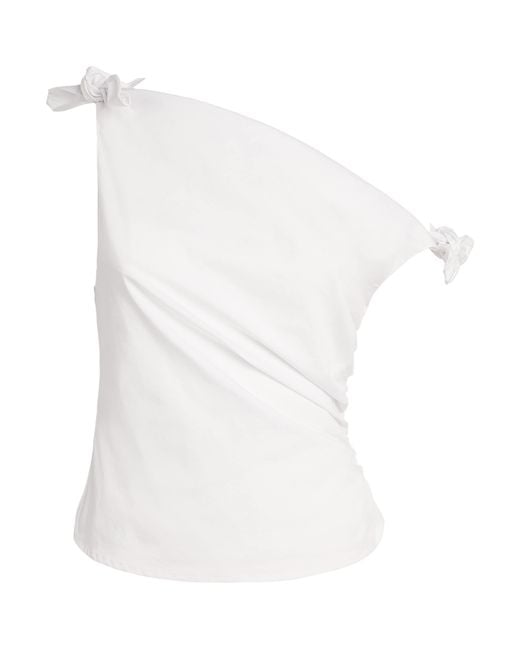 Staud White Bellaria Asymmetric Top