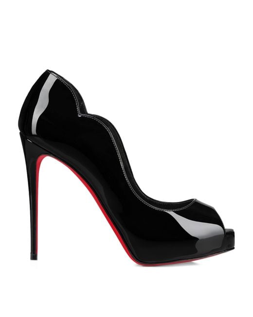 Christian Louboutin Black Hot Chick Alta 120 Patent-Leather Heeled Sandals