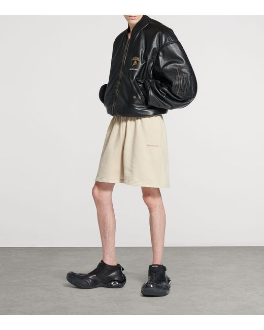 Balenciaga Natural Cotton Logo Shorts