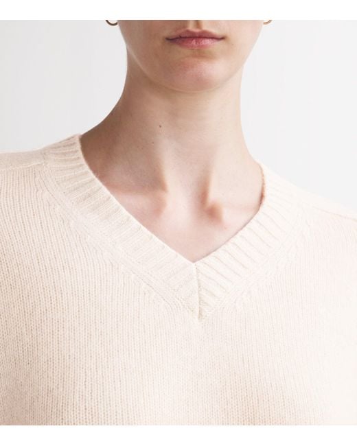 Joseph Natural Open Cashmere V-Neck Sweater