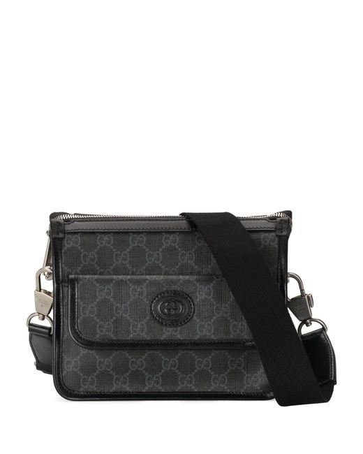 Gucci Black Messenger Bag With Interlocking G for men
