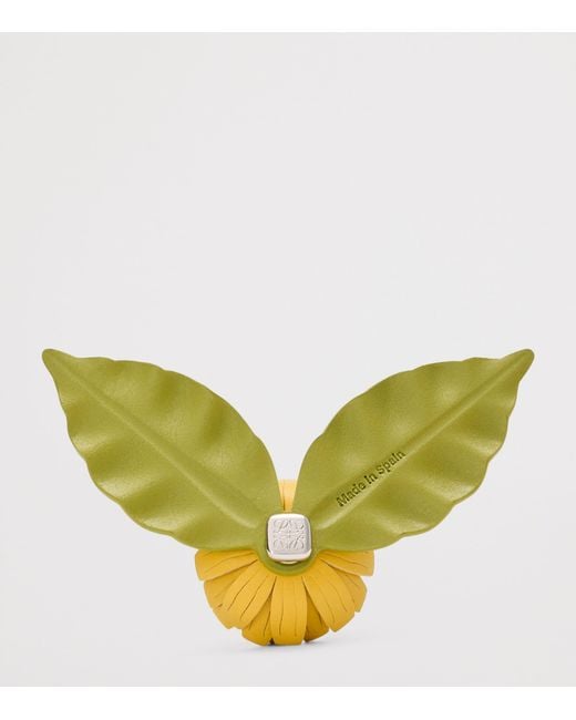Loewe Green X Paula's Ibiza Leather Flower Pistil Pin