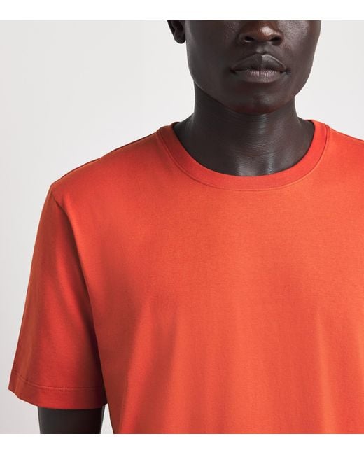 Hanro Orange Cotton Night & Day T-Shirt for men