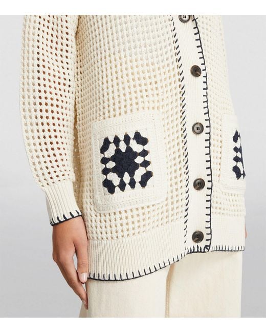 FRAME White Cotton Crochet Cardigan