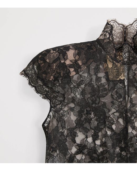 Valentino Black Lace High-Neck Top
