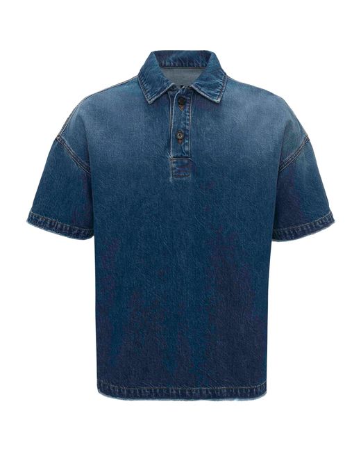 J.W. Anderson Blue Denim Polo Shirt for men