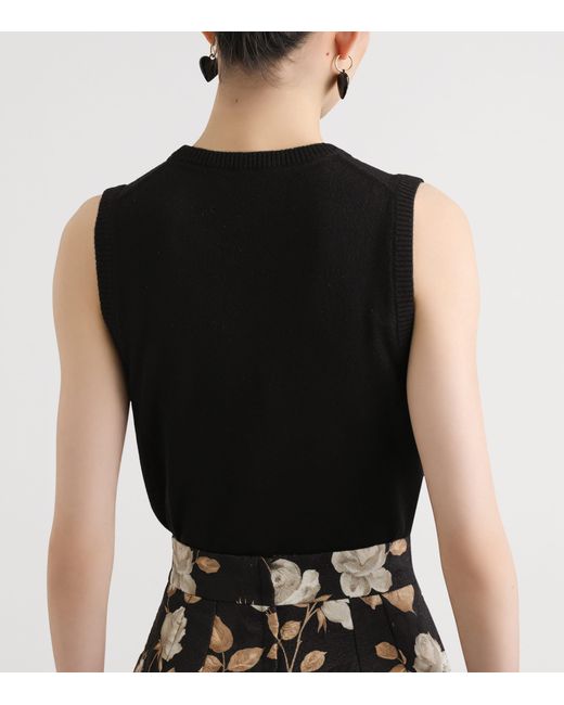 Dolce & Gabbana Black Cashmere Sweater Vest