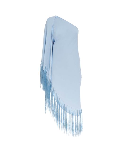 Cult Gaia Blue Fringe-Detail Esperanza Midi Dress