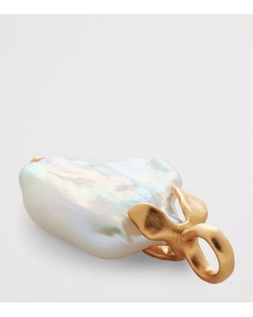Monica Vinader White Vermeil And Keshi Pearl Pendant
