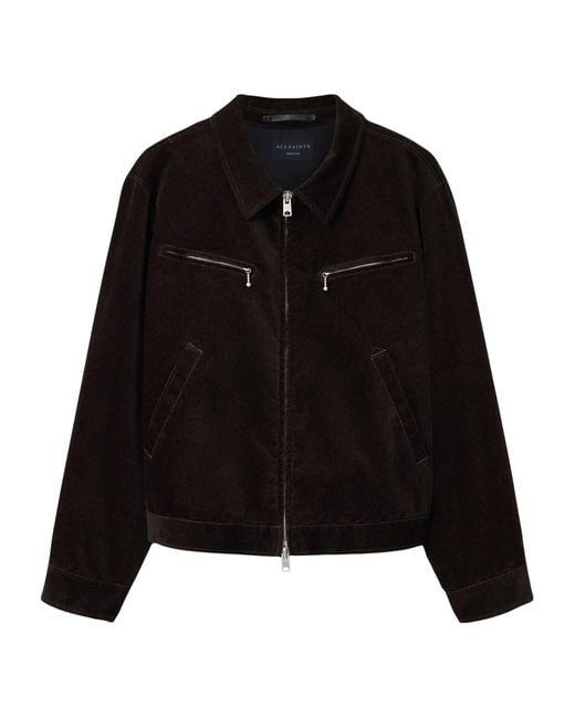 AllSaints Black Organic Cotton Korey Jacket for men