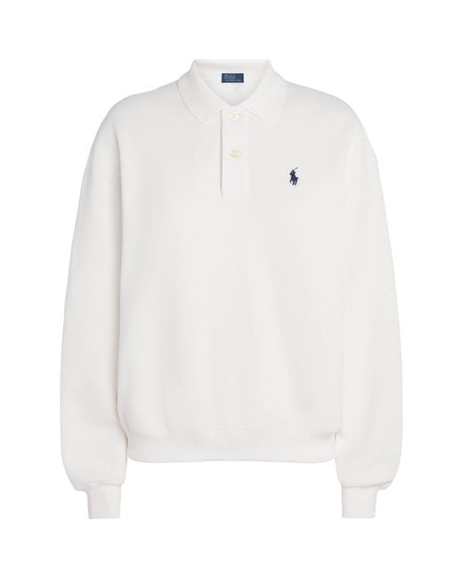 Polo Ralph Lauren White Fleece Polo Sweatshirt
