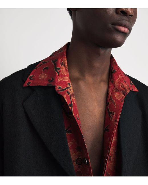 Kartik Research Red Cotton Printed Short-Sleeve Shirt for men