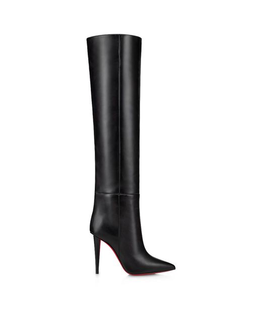 Christian Louboutin Black Astrilarge Botta 100 Leather Heeled Boots