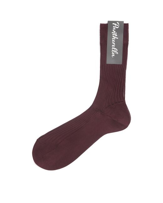 Pantherella Purple Silk Baffin Socks for men