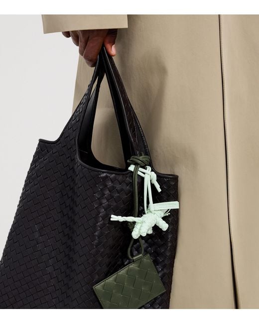 Bottega Veneta Green Leather Intrecciato Badge Holder for men