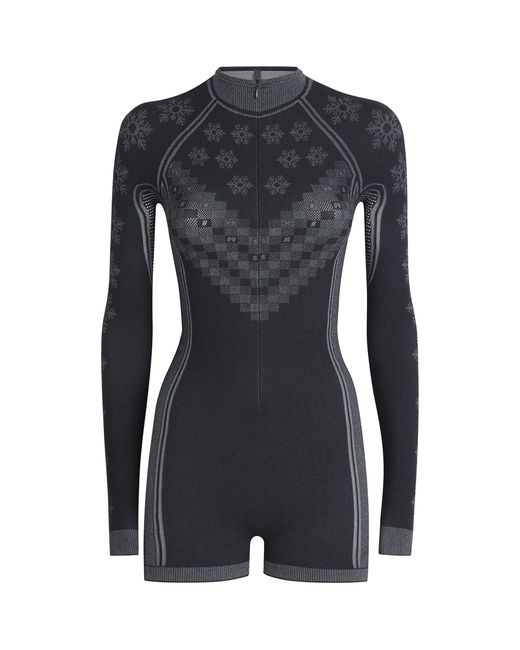 Skims Black First Layers Half-Zip Playsuit