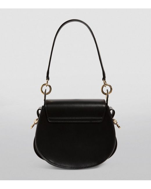 Chloé Black Small Leather Tess Saddle Bag