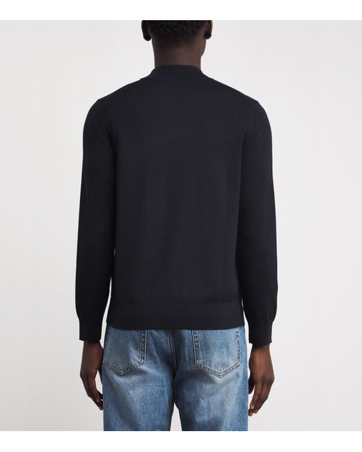 Sandro Blue Wool High-Neck Sweater for men