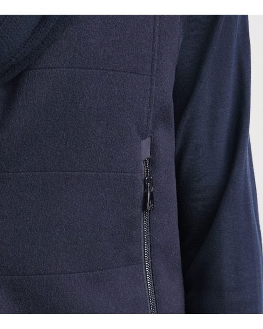 Corneliani Blue Virgin Wool Padded Gilet for men