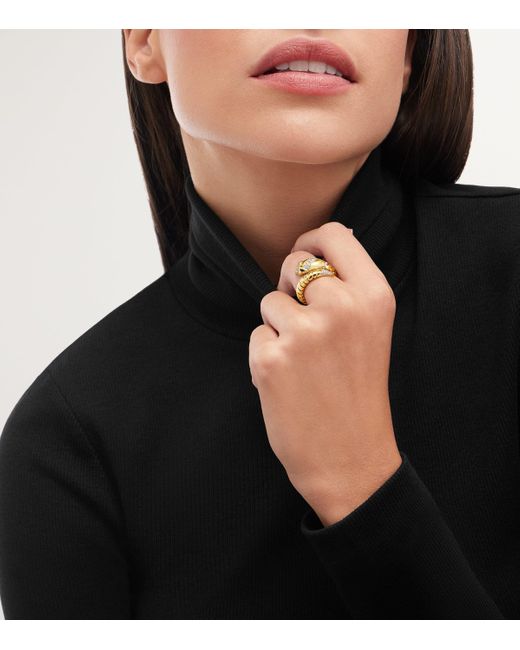 BVLGARI Metallic And Diamond Serpenti Ring