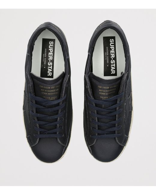 Golden Goose Deluxe Brand Blue Leather Super-Star Sneakers for men