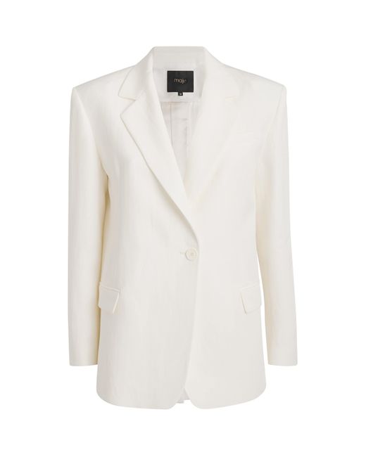 Maje White Single-Breasted Blazer