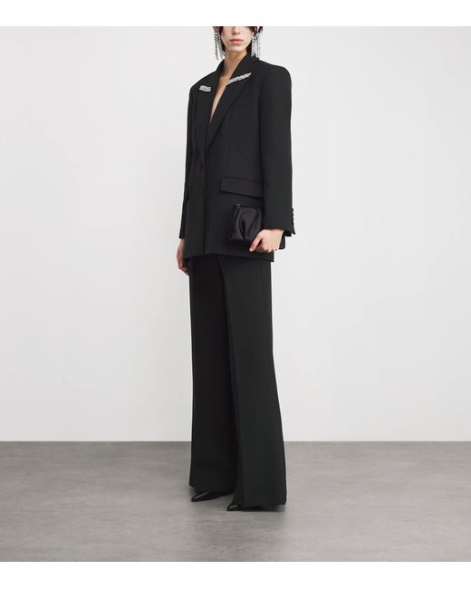 Sandro Black High-Rise Wide-Leg Trousers