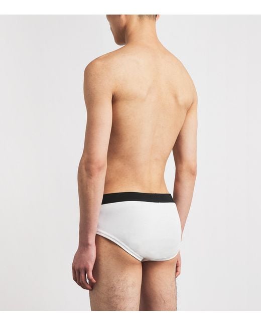 Tom Ford Black Cotton-Stretch Logo Briefs (Pack Of 2) for men