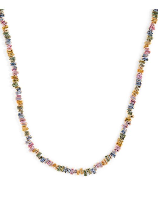 Suzanne Kalan Metallic And Pastel Sapphire Bold Tennis Necklace