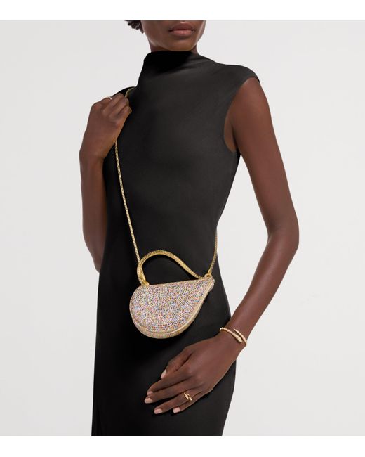BVLGARI Metallic Mini Crystal-Embellished Serpenti Cuoricino Top-Handle Bag