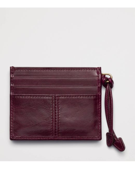 Prada Purple Leather Logo Card Holder